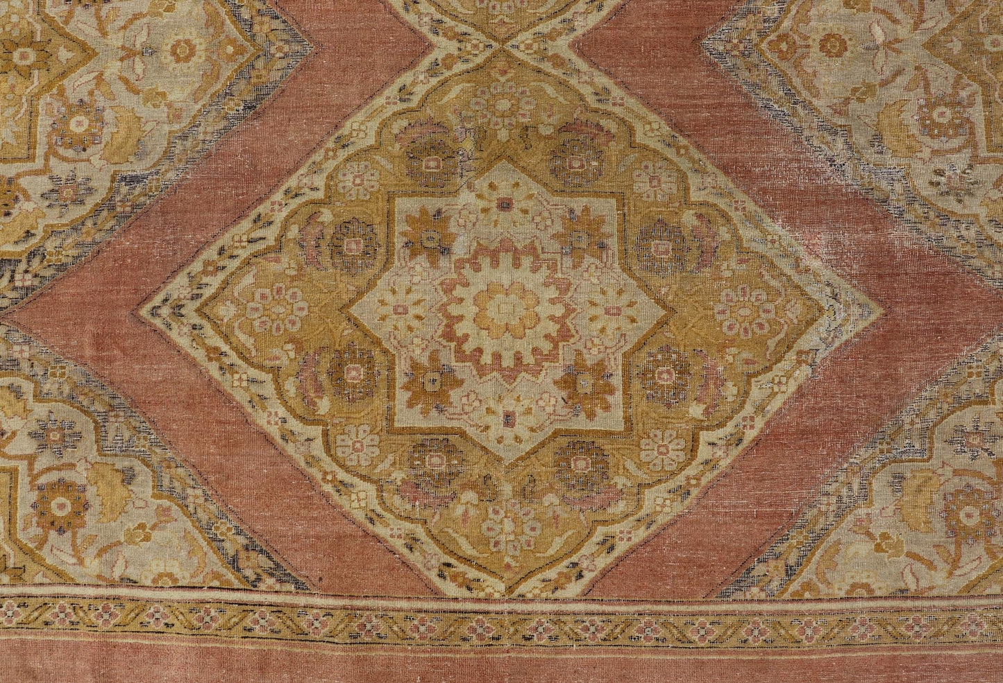 Antique Indian Agra Rug in Acidic Yellow Green, Pink and Ivory Antique Hand Knotted Indian Amritsar rug in acidic yellow green, pink, ivory and blue highlights. rug / 10 - 91003. 1890 circa Keivan Woven Arts/ Antique Amritsar, Antique Agra. ... - Keivan Woven Arts10 - 91003 - 2647Rug