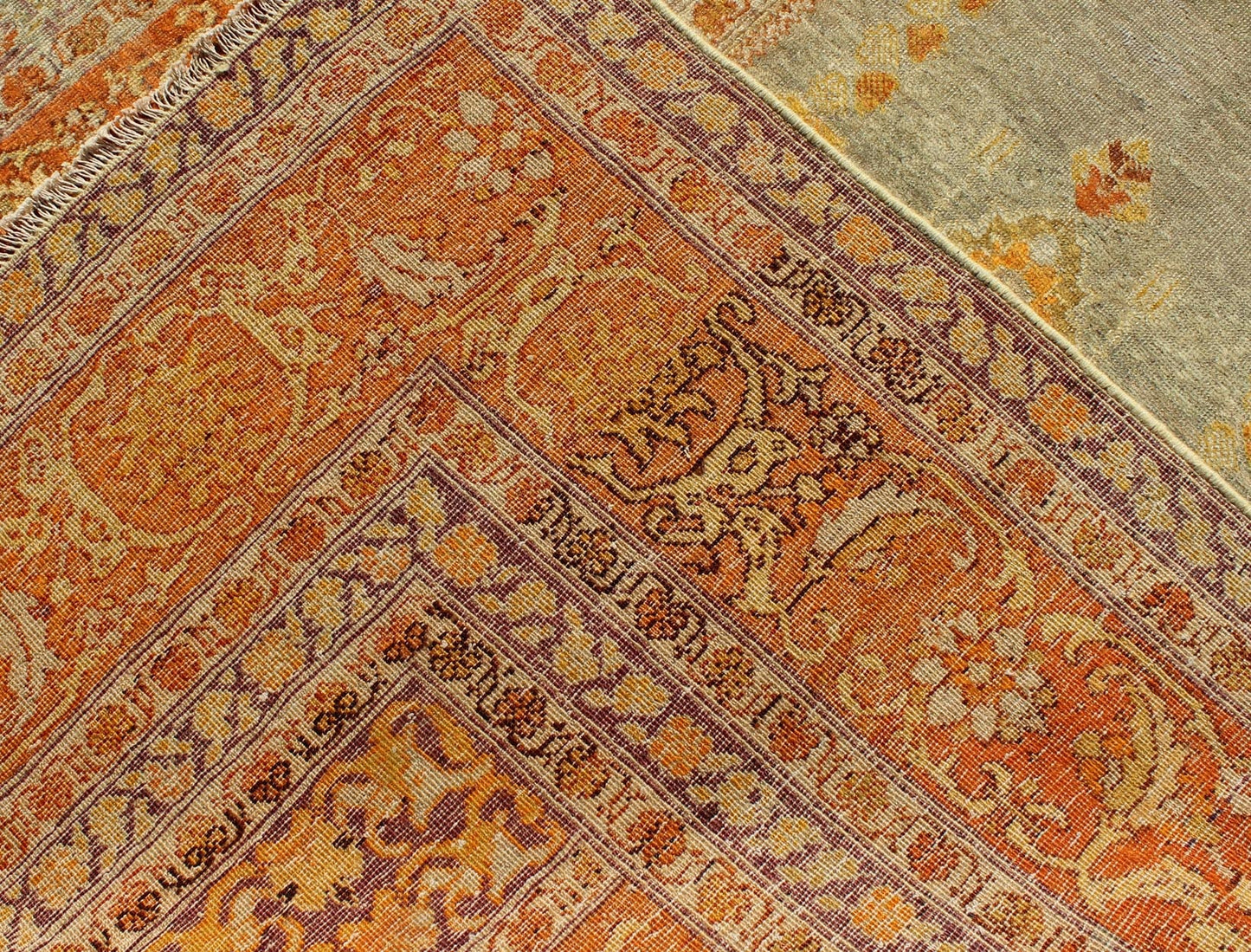 Antique Turkish Sivas Carpet with Prayer Design in Light Silver and Copper Antique Turkish Sivas Carpet With Prayer Design in Light Blue - Gray and Copper. Turkish Sivas Antique with Prayer Design. Keivan Woven Arts / rug/ 13 - 0303 origin/turkey Ea... - Keivan Woven Arts13 - 0303 - 5130Rug