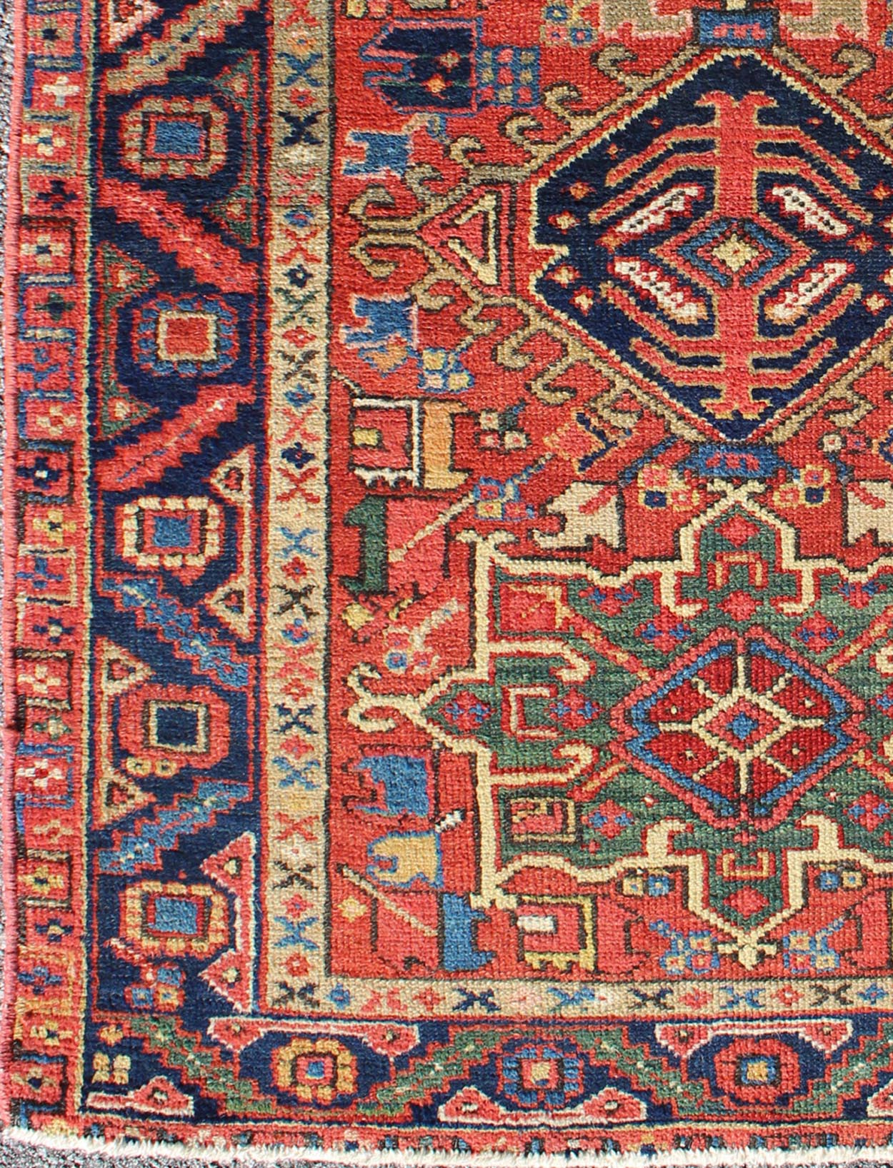 keivan Woven Arts, Antique Persian Karadjeh Rug with Three Tribal Medallions in Multi - Colors Antique Persian Karadjeh rug with three tribal medallions in multi - colors, rug 13 - 0506, country of origin / type: Iran / Karadjeh, circa 1920 This e... - Keivan Woven Arts13 - 0506 - 4216Rug