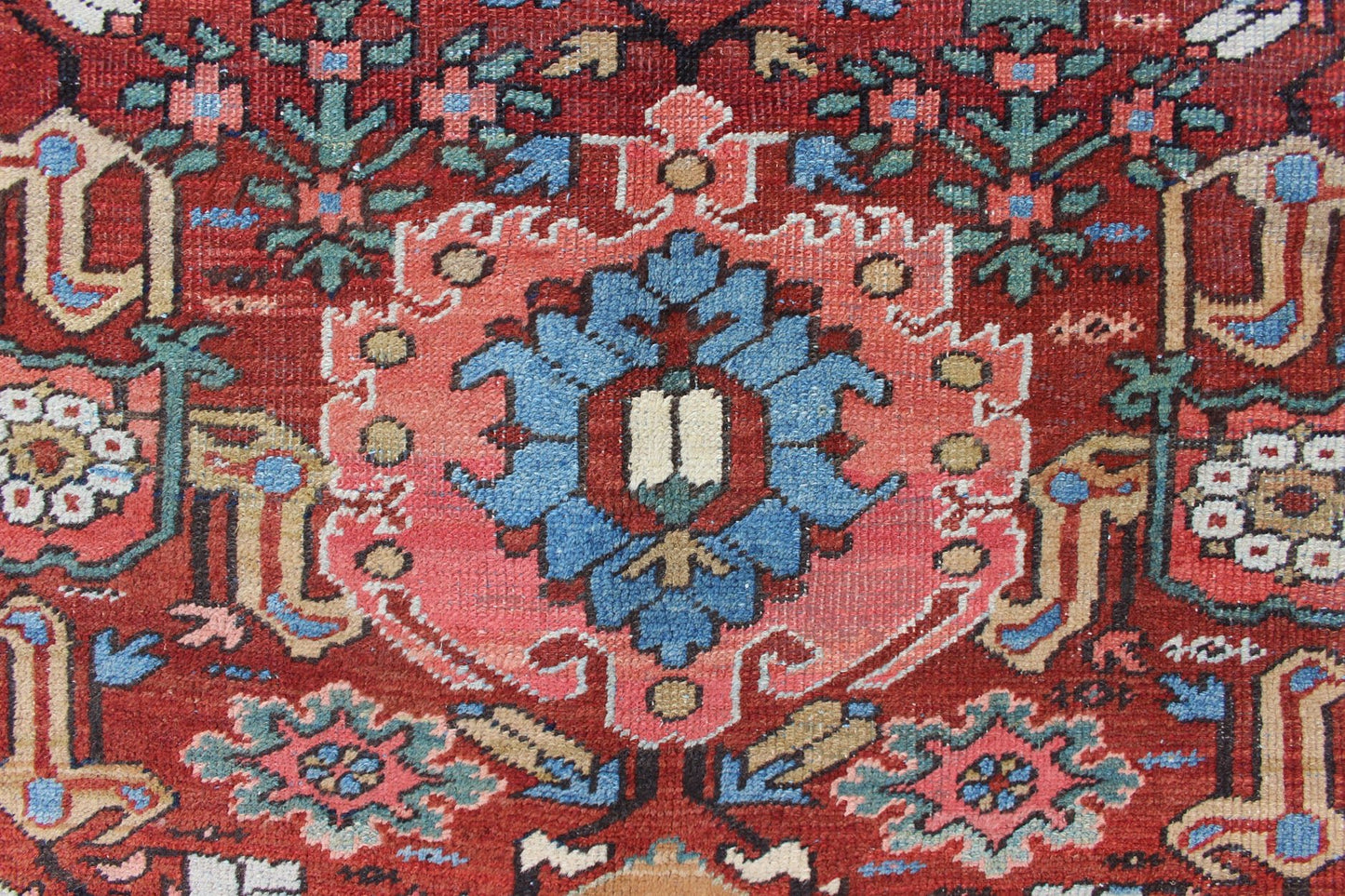 Keivan Woven Arts, Antique Hand Knotted Persian All - Over Serapi - Heriz Rug with Geometric Design Antique Persian all - over Serapi - Heriz rug with all - over geometric design. Keivan Woven Arts / Rug / 13 - 0509, country of origin / type: Iran /Sera... - Keivan Woven Arts13 - 0509 - 4220Rug