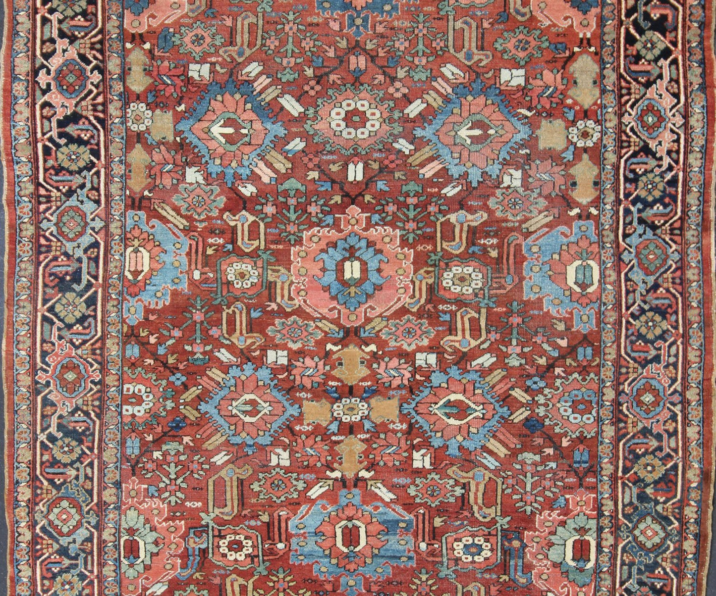Keivan Woven Arts, Antique Hand Knotted Persian All - Over Serapi - Heriz Rug with Geometric Design Antique Persian all - over Serapi - Heriz rug with all - over geometric design. Keivan Woven Arts / Rug / 13 - 0509, country of origin / type: Iran /Sera... - Keivan Woven Arts13 - 0509 - 4220Rug