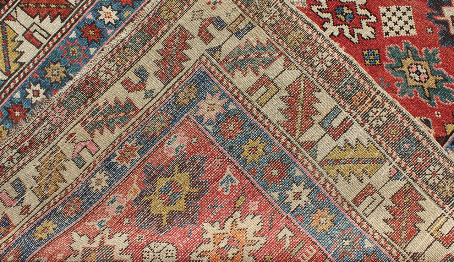 Antique Caucasian Shirvan Rug with All - Over Blossom Pattern & Vibrant Colors. Keivan Woven Arts / rug 13 - 0514, country of origin / type: Caucus / Shirvan, circa 1900. Measures: 3'11 x 5'9 This colorful blossom Shirvan carpet from the late 19th c... - Keivan Woven Arts13 - 0514 - 4238Rug