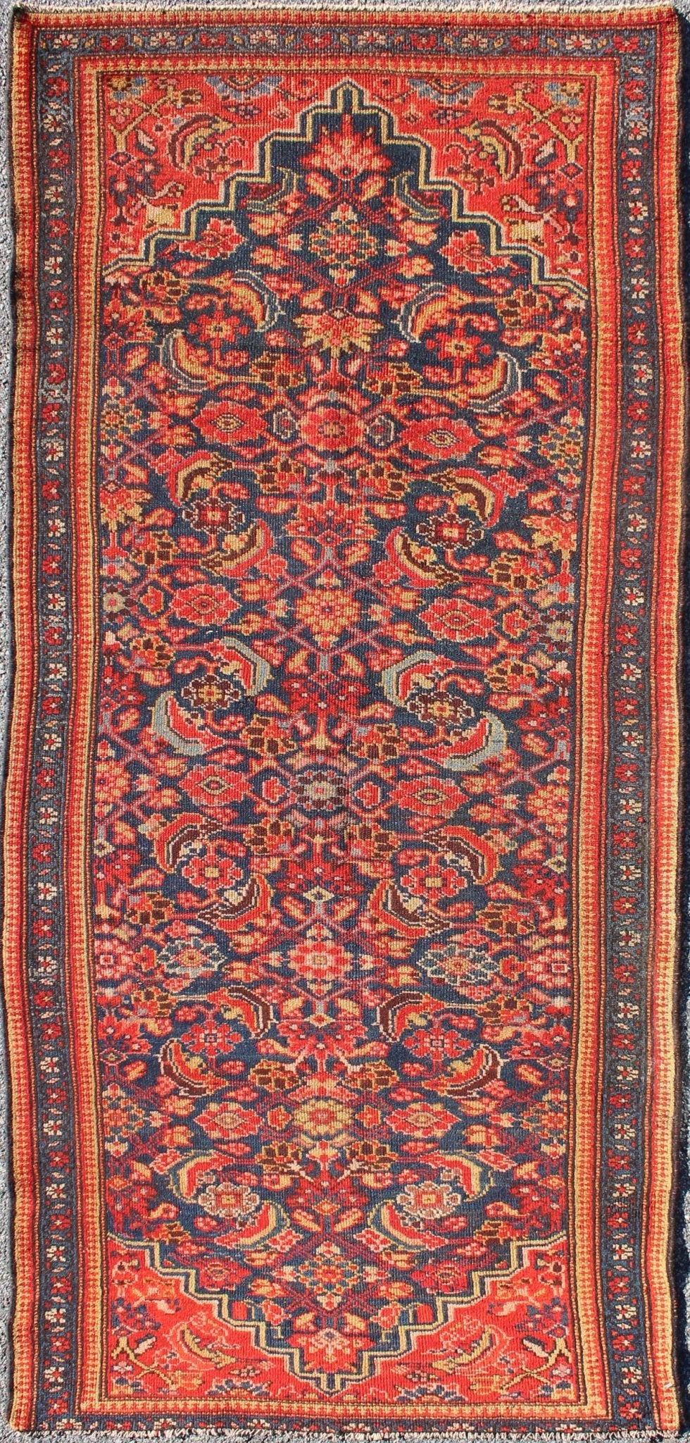 Red and Blue Antique Persian Malayer Rug with All - Over Floral Design, rug 13 - 1102, country of origin / type: Iran / Malayer, circa 1920 This antique Persian Malayer runner from early 20th century Iran (circa 1920) features an all - over floral pat... - Keivan Woven Arts13 - 1102 - 5160Rug