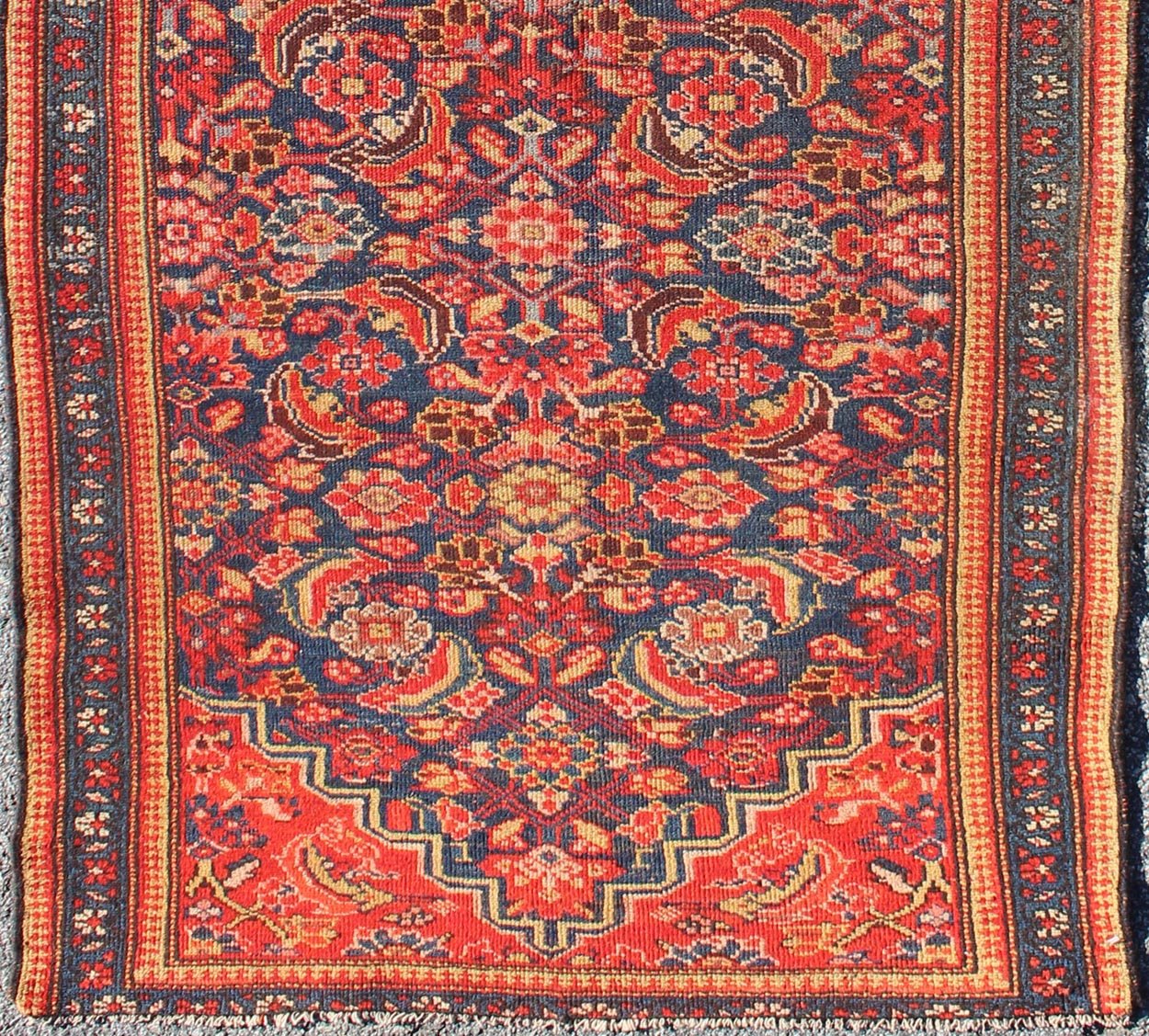 Red and Blue Antique Persian Malayer Rug with All - Over Floral Design, rug 13 - 1102, country of origin / type: Iran / Malayer, circa 1920 This antique Persian Malayer runner from early 20th century Iran (circa 1920) features an all - over floral pat... - Keivan Woven Arts13 - 1102 - 5160Rug