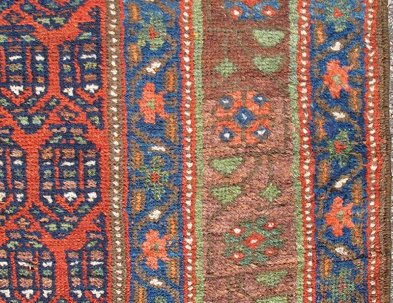 Long Persian Bidjar Kurdish Runner, 13 - 1108. Great Northwest Persian Bidjar Kurd runners are renowned for their superior use of color. This charming rug uses a full spectrum of vegetable dyes ranging from brown, blue, salmon, soft red and green. Dia... - Keivan Woven Arts13 - 1108 - 3942Rug