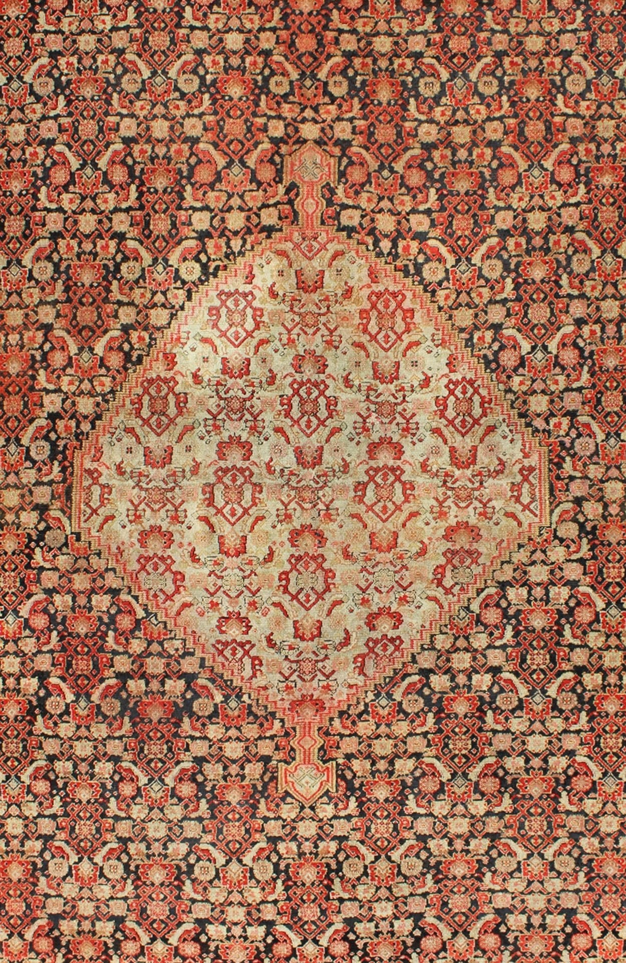 Antique Persian Senneh Rug with Unique Medallion and All - Over Design Antique Persian Senneh rug with unique medallion and all - over design, Keivan Woven Arts/ rug 16 - 0503, country of origin / type: Iran / Senneh, circa 1890 Measures: 4'5 x 6'6... - Keivan Woven Arts16 - 0503 - 7711Rug