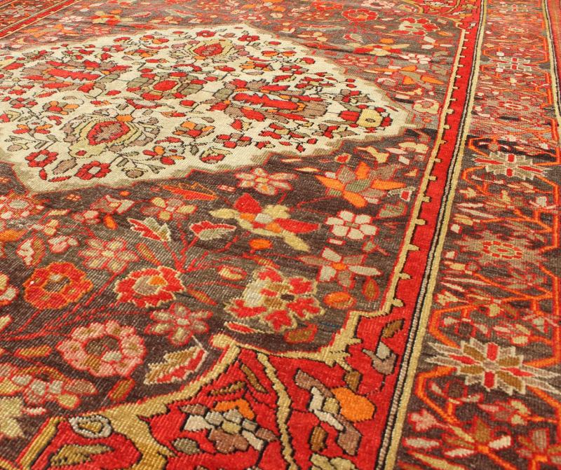 Sarouk Farahan Rug with Florals and Vine Scrolls in Red, Ivory, Taupe and Orange Sarouk Farahan with Florals and Vine Scrolls in Red rug/16 - 1112, origin/iran kwarugs This outstanding antique Farahan Sarouk carpet is primarily character... - Keivan Woven Arts16 - 1112 - 8429Rug