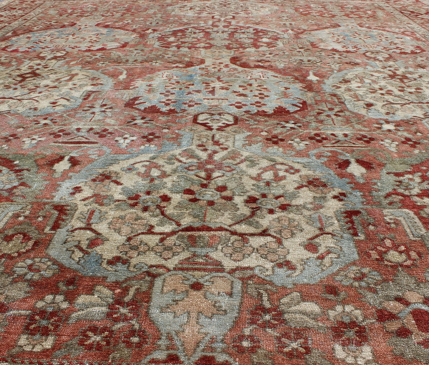 Antique Persian Large Bakhtiari Rug with Tiered Sub - Geometric Medallions. Antique Persian Bakhtiari rug with tiered sub - geometric medallions and motifs. Keivan Woven Arts / rug 17 - 0101, country of origin / type: Iran / Bakhtiari, circa 1920 ... - Keivan Woven Arts17 - 0101 - 8301Rug