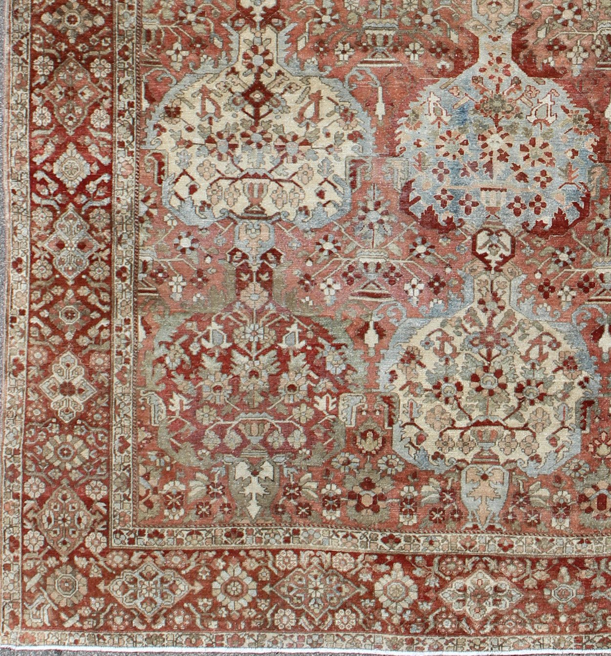 Antique Persian Large Bakhtiari Rug with Tiered Sub - Geometric Medallions. Antique Persian Bakhtiari rug with tiered sub - geometric medallions and motifs. Keivan Woven Arts / rug 17 - 0101, country of origin / type: Iran / Bakhtiari, circa 1920 ... - Keivan Woven Arts17 - 0101 - 8301Rug