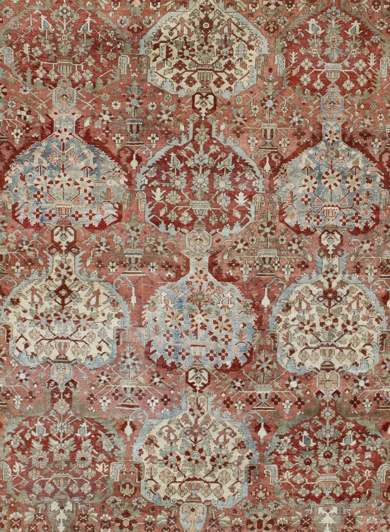 Antique Persian Large Bakhtiari Rug with Tiered Sub - Geometric Medallions. Antique Persian Bakhtiari rug with tiered sub - geometric medallions and motifs. Keivan Woven Arts / rug 17 - 0101, country of origin / type: Iran / Bakhtiari, circa 1920 ... - Keivan Woven Arts17 - 0101 - 8301Rug