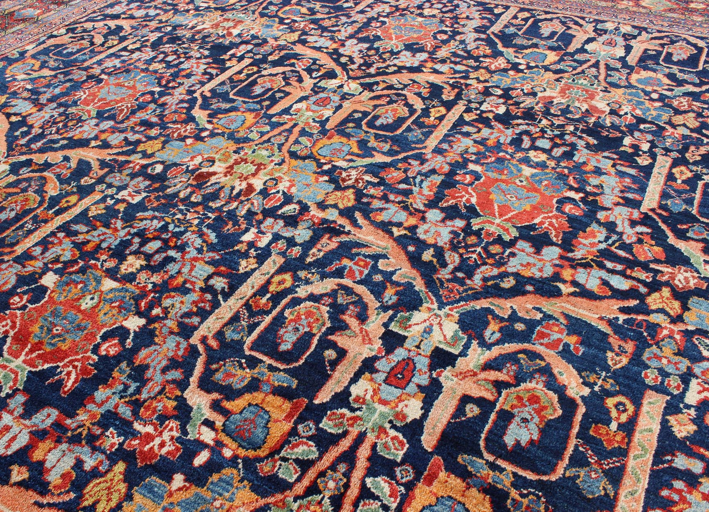 Large Antique Persian Sultanabad Rug rug 17 - 0105, country of origin / type: Iran / Sultanabad Large Antique Sultanabad Rug in Blue Background and variety of beautiful Colors. rug 17 - 0105, country of origin / type: Iran / Sultanabad, circa 1910... - Keivan Woven Arts17 - 0105 - 8445Rug