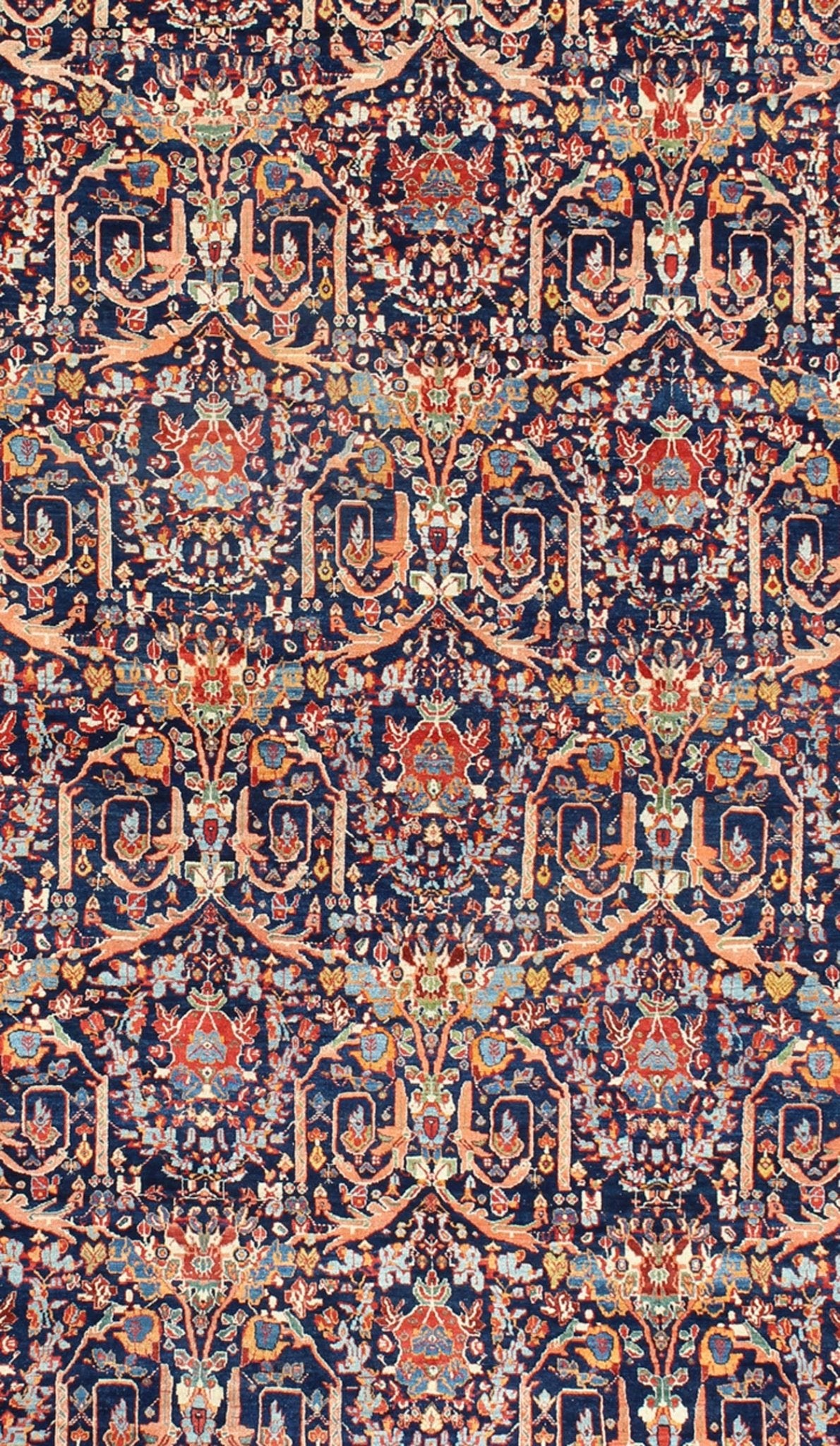 Large Antique Persian Sultanabad Rug rug 17 - 0105, country of origin / type: Iran / Sultanabad Large Antique Sultanabad Rug in Blue Background and variety of beautiful Colors. rug 17 - 0105, country of origin / type: Iran / Sultanabad, circa 1910... - Keivan Woven Arts17 - 0105 - 8445Rug