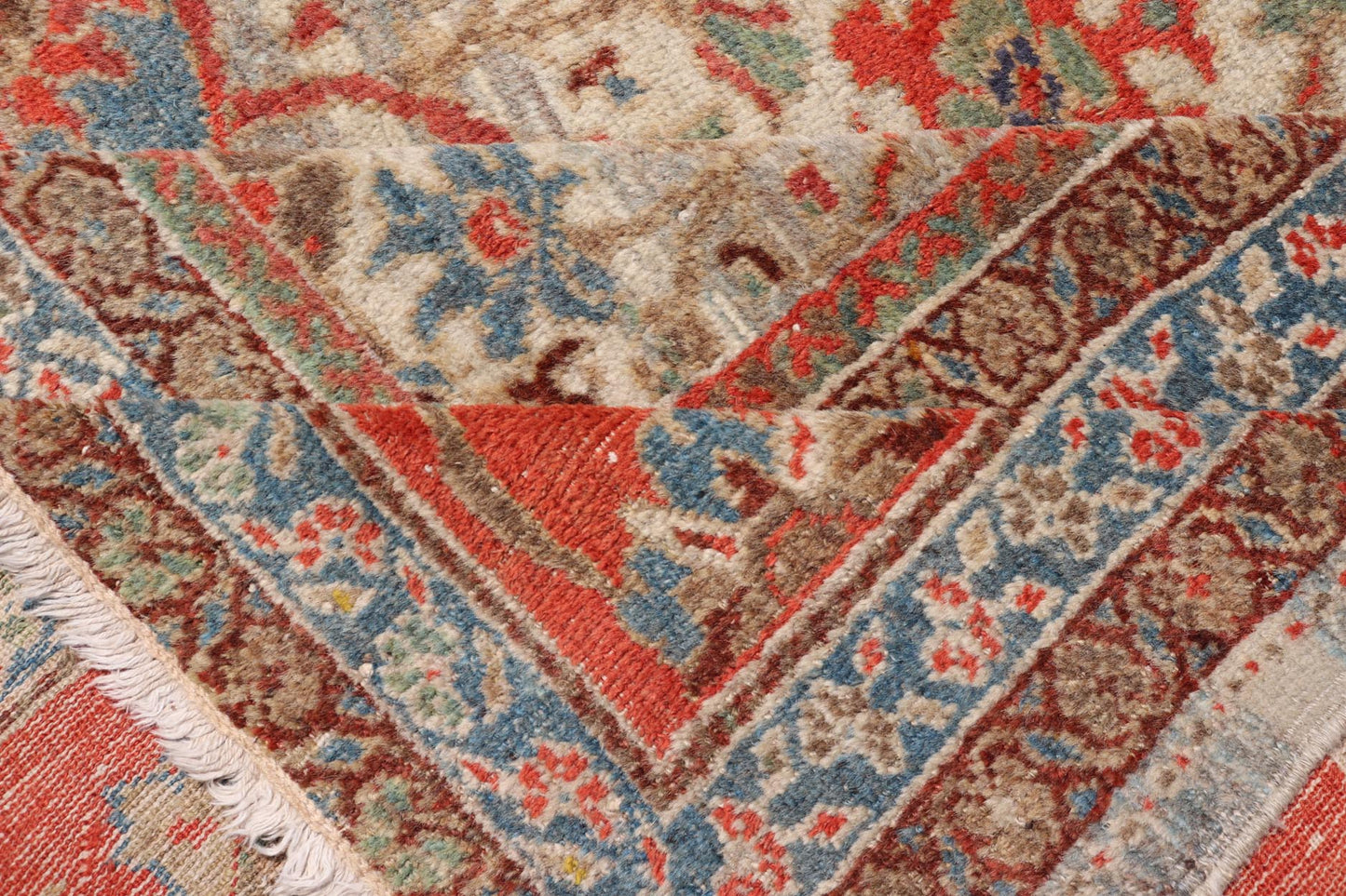 Antique Persian Sultanabad Ziegler Carpet with Rich Palmettes in Ivory Field and red border. Keivan Woven Arts / rug 17 - 0302, country of origin / type: Iran / Ziegler Sultanabad, circa 1880. Measures: 10'8 x 16'6. This exceptional antiq... - Keivan Woven Arts17 - 0302 - 8553Rug