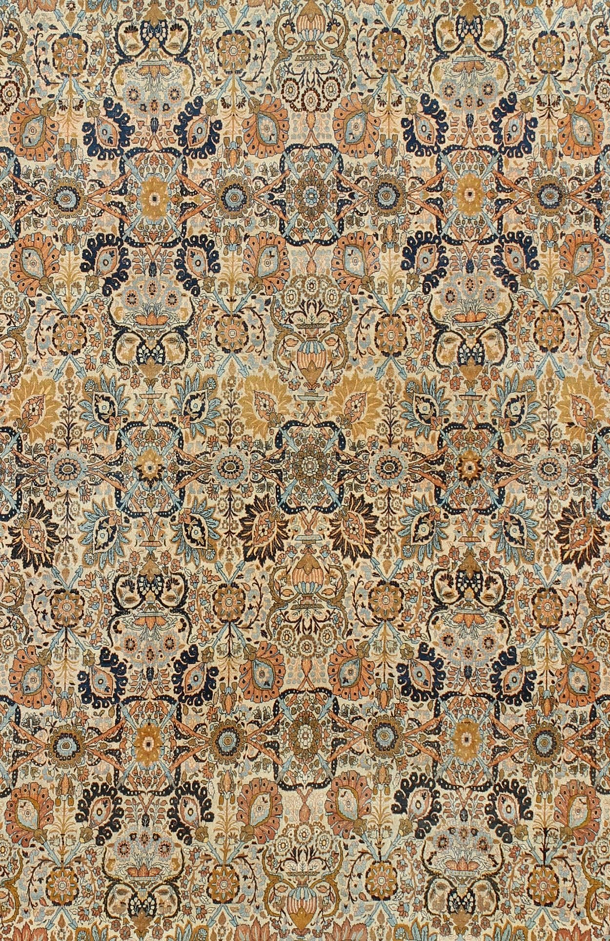 Very Fine colorful Antique Persian Tabriz Haj Jalili Rug in Ivory Background. Extremely Finely woven and an exemplary Antique Persian Tabriz Haj Jalili Rug in Ivory Background and multi colors. Amazing condition. rug 17 - 0303, country of origin ... - Keivan Woven Arts17 - 0303 - 8449Rug