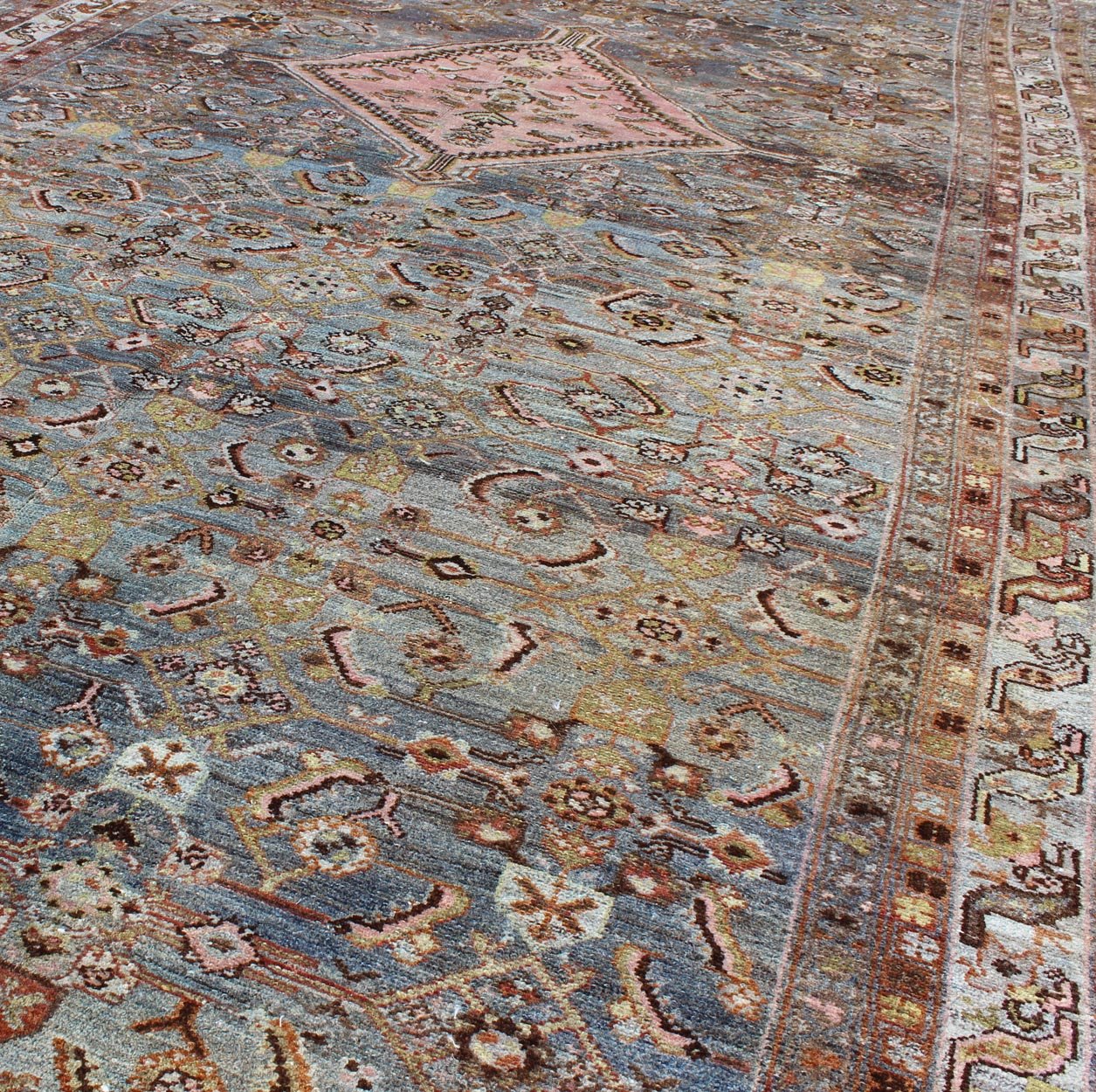 Antique Persian Hamedan runner with all - over Sub - Geometric Medallion Design, rug 17 - 1104, country of origin / type: Iran / Hamedan, circa 1910 This antique Persian Hamedan gallery rug (circa early 20th century) features a unique blend of colors ... - Keivan Woven Arts17 - 1104 - 9254Rug
