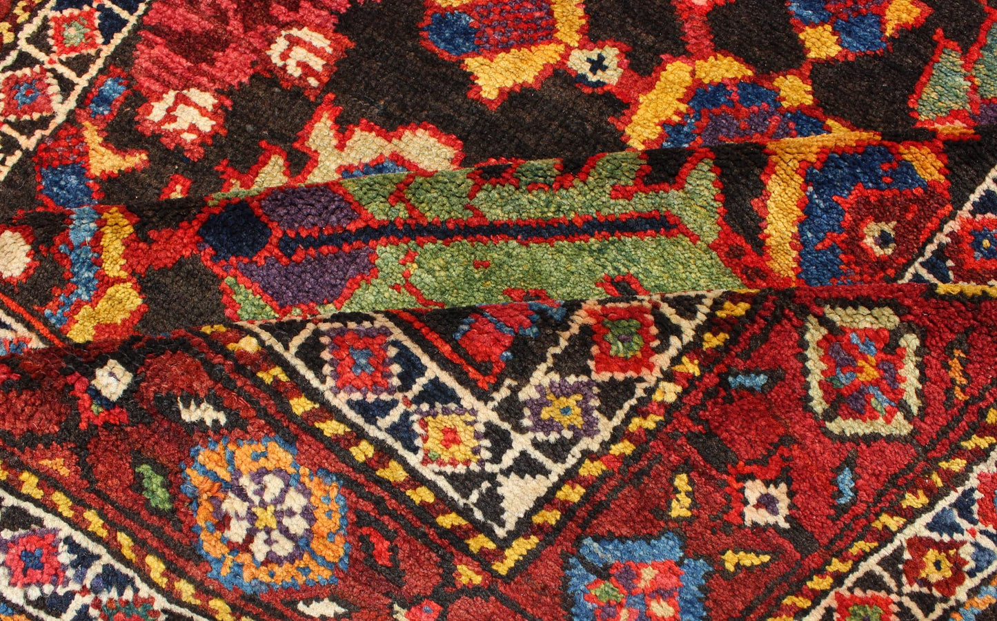 Colorful Jewel - Toned Antique Caucasian Karabagh Runner with Tribal Design. Keivan Woven Arts / rug 18 - 0405, country of origin / type: Caucasus / Karabagh, circa 1900. Measures: 3'10 x 12'10. The design of this antique Karabagh runner (circa early... - Keivan Woven Arts18 - 0405 - 9557Rug