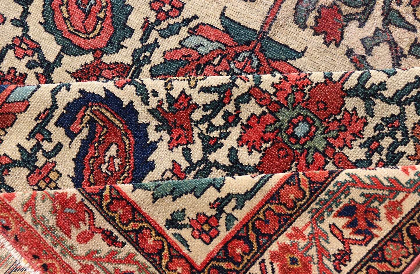Antique Persian Fine Mission Malayer Rug in Ivory, Red, Blue, Brown Paisley design antique Persian Malayer rug in ivory, red, blue, brown, rug 18 - 0407, country of origin / type: Iran / Malayer, circa 1900. Senneh rug, fine Malayer, Mission Mal... - Keivan Woven Arts18 - 0407 - 9358Rug