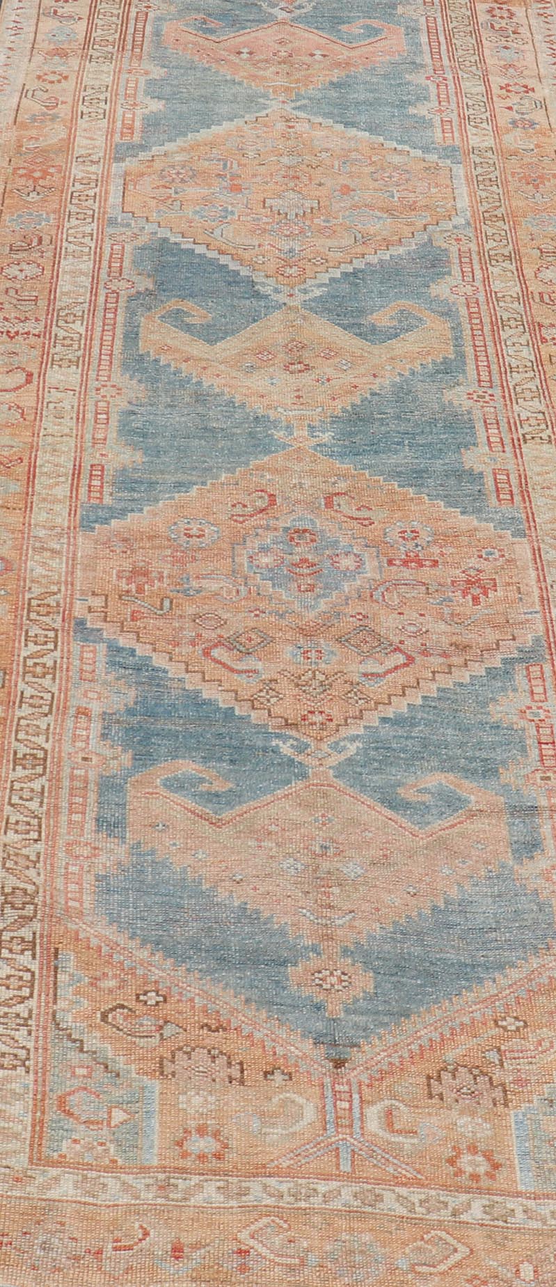 Antique Persian Kurdish Runner With Large Tribal Medallion Design. Keivan Woven Arts, 19 - 0106, country of origin / type: Iran / Kurdish, circa 1900. Measures: 3'7 x 14'3 This antique Kurdish tribal rug was woven by Kurdish weavers in west... - Keivan Woven Arts19 - 0106 - 11110Rug