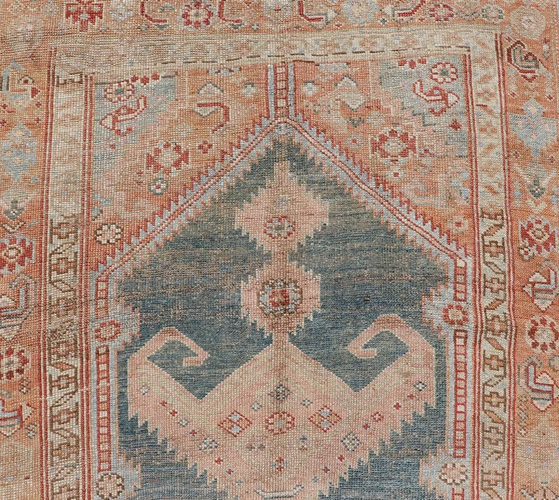 Antique Persian Kurdish Runner With Large Tribal Medallion Design. Keivan Woven Arts, 19 - 0106, country of origin / type: Iran / Kurdish, circa 1900. Measures: 3'7 x 14'3 This antique Kurdish tribal rug was woven by Kurdish weavers in west... - Keivan Woven Arts19 - 0106 - 11110Rug