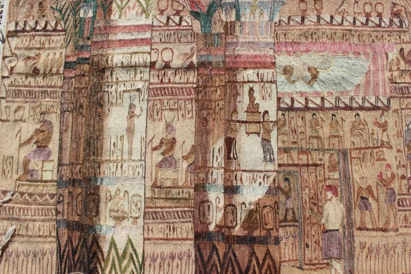 Keivan Woven Arts 16-1005 Rare Vintage Tapestry with Exquisite Scene of Egyptian Architecture and Columns. Unique Modern Tapestry
This exquisite tapestry from the late 20th century is composed of handwoven wool and features a richly colorful lan...