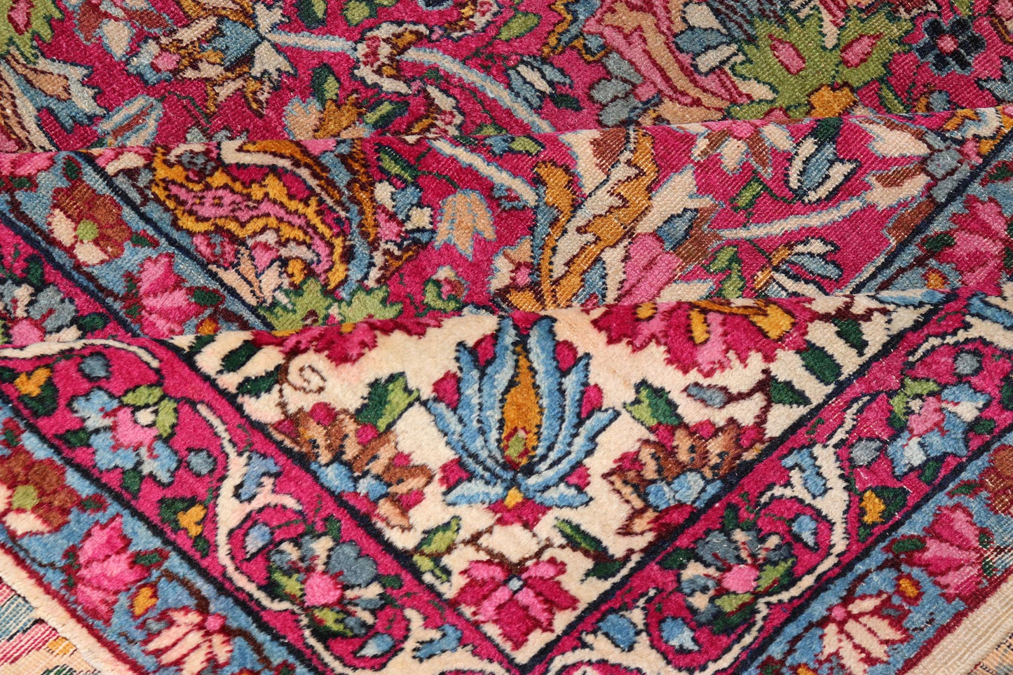 Antique Persian Lavar Kerman Rug with All - Over Floral Design In Jewel Tones. Keivan Woven Arts / rug A - 0702, country of origin / type: Iran / Lavar Kerman, circa 1910 Measures: 9' x 12'. This exquisite antique Lavar Kerman carpet originates from ... - Keivan Woven ArtsA - 0702 - 603Rug