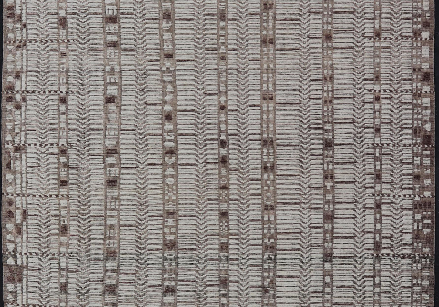 Moroccan Style Modern Casual Hand Knotted Rug In Cream With Texture. Keivan Woven Arts; rug AAR - 1663, country of origin / type: Afghanistan / Modern Casual, circa early - 21th century. Measures: 12'1 x 16'0 This modern casual tribal large Moroccan... - Keivan Woven ArtsAAR - 1663 - 24414Rug