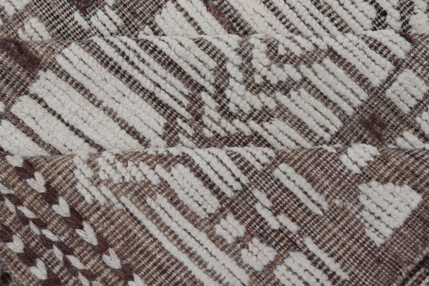 Moroccan Style Modern Casual Hand Knotted Rug In Cream With Texture. Keivan Woven Arts; rug AAR - 1663, country of origin / type: Afghanistan / Modern Casual, circa early - 21th century. Measures: 12'1 x 16'0 This modern casual tribal large Moroccan... - Keivan Woven ArtsAAR - 1663 - 24414Rug