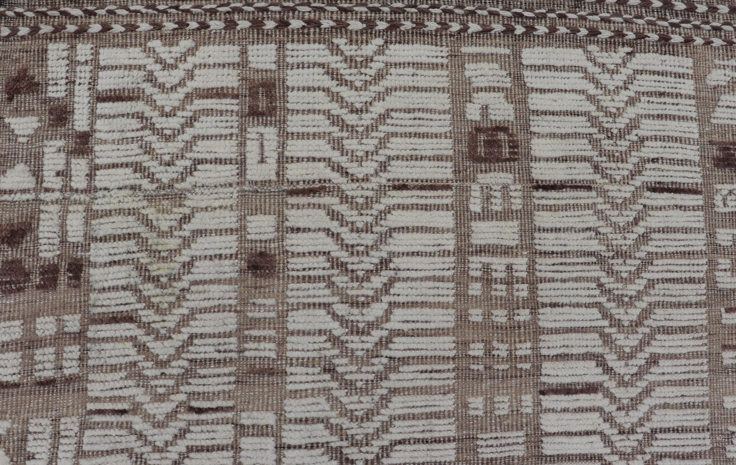 Moroccan Style Modern Casual Hand Knotted Rug In Cream With Texture. Keivan Woven Arts; rug AAR - 1663, country of origin / type: Afghanistan / Modern Casual, circa early - 21th century. Measures: 12'1 x 16'0 This modern casual tribal large Moroccan... - Keivan Woven ArtsAAR - 1663 - 24414Rug