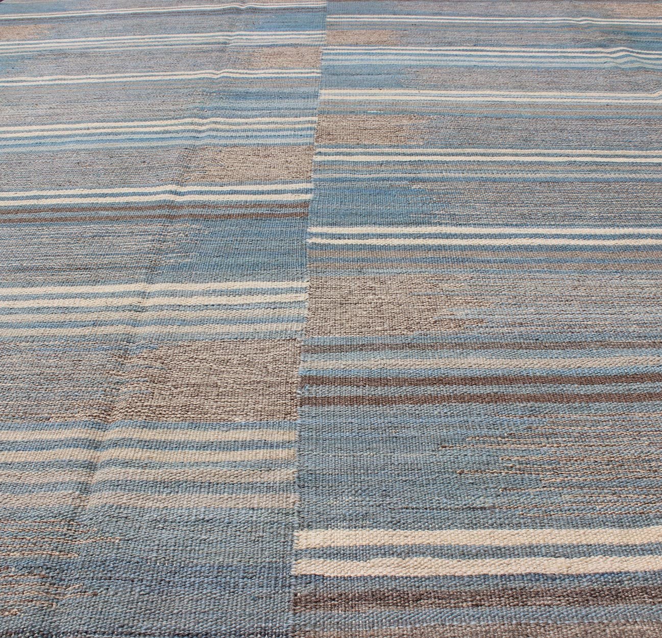 Keivan Woven Arts Multicolor Paneled Flat - Weave Kilim Rug with Modern Design. Keivan Woven Arts/ rug /AFG - 14960, country of origin / type: Afghanistan / Kilim. Measures: 5'8 x 8'5 Colorful flat - weave modern Kilim rug with modern design for mode... - Keivan Woven ArtsAFG - 14960 - 10448Rug