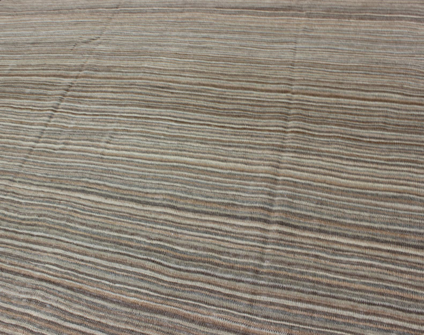 Keivan Woven Arts Modern Kilim with Solid Design in Variation of Gray Tones. Minimalist design Afghan Modern Kilim. Keivan Woven Arts, Rug/AFG - 15018, country of origin / type: Afghanistan / Kilim. Measures: 6'3 x 9'7 Modern casual flat - weave fin... - Keivan Woven ArtsAFG - 15018 - 10454Rug