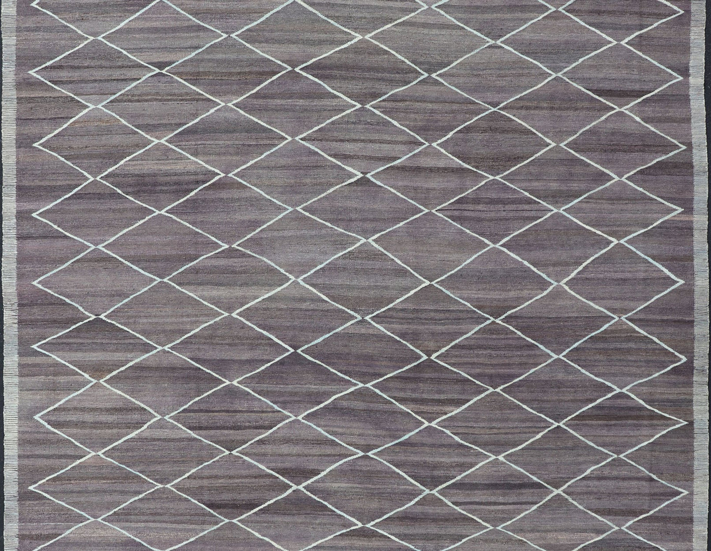 Modern Design Flat - Weave Kilim Rug in D. Purple Brown and Lt. Blue Green Colors. Large Modern flat - weave Fine Kilim rug in shades of Dark Purple, Brown and Light Blue Green highlights. Keivan Woven Arts / rug AFG - 27634, country of origin / type... - Keivan Woven ArtsAFG - 27634 - 13974Rug