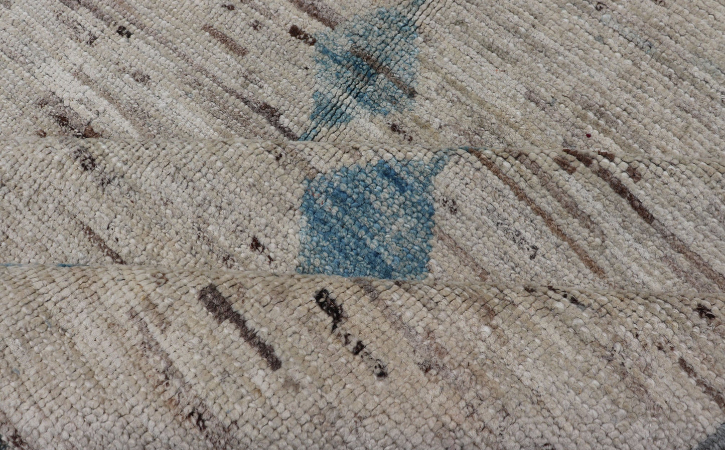 Casual Modern Rug in Creams and Blue Tones and Minimalist Design Rug with Casual Modern design, rug AFG - 33330,Keivan Woven Arts / country of origin / type: Afghanistan / Moroccan tribal, modern casual Neutral tone rug. The Minimalist desi... - Keivan Woven ArtsAFG - 29205 - 15885Rug