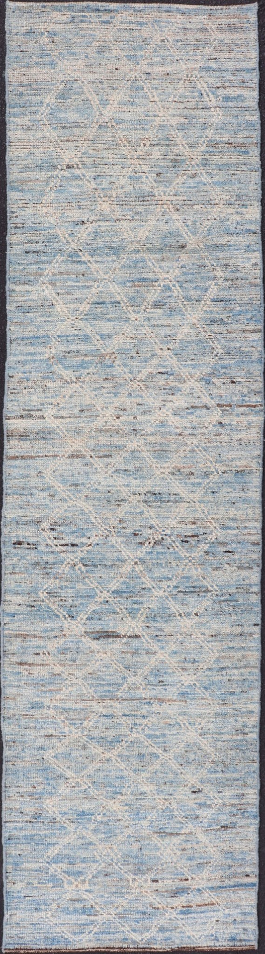 Modern Rug with Traditional Design in Cream and Sky Blue Color Cream and sky blue variegated tribal design modern rug, rug AFG - 33328, country of origin / type: Afghanistan / Modern, condition: new. Kwa rugs This brand new rug features a A... - Keivan Woven ArtsAFG - 30725 - 15591Rug