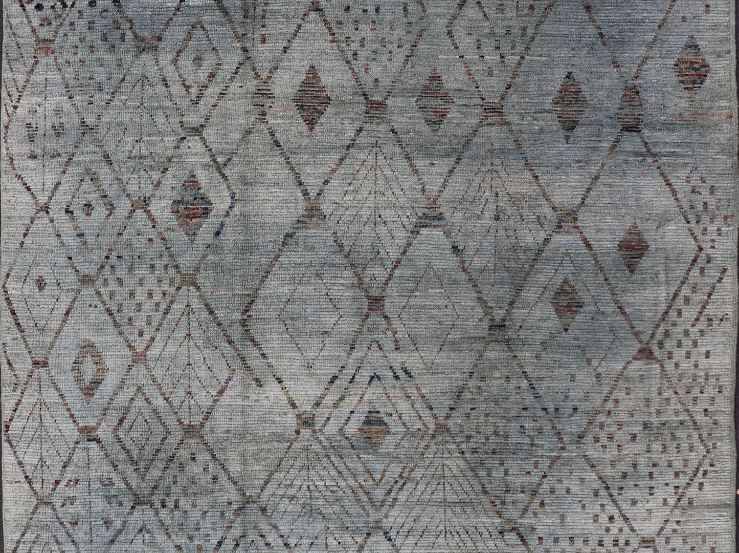 Casual Modern Design Rug in Muted Green and Subdued Brown Design light green tone rug with casual modern design, rug afg - 29476, country of origin / type: Afghanistan / Moroccan tribal, modern casual The subdued design of this piled rug m... - Keivan Woven ArtsAFG - 31839 - 15907Rug