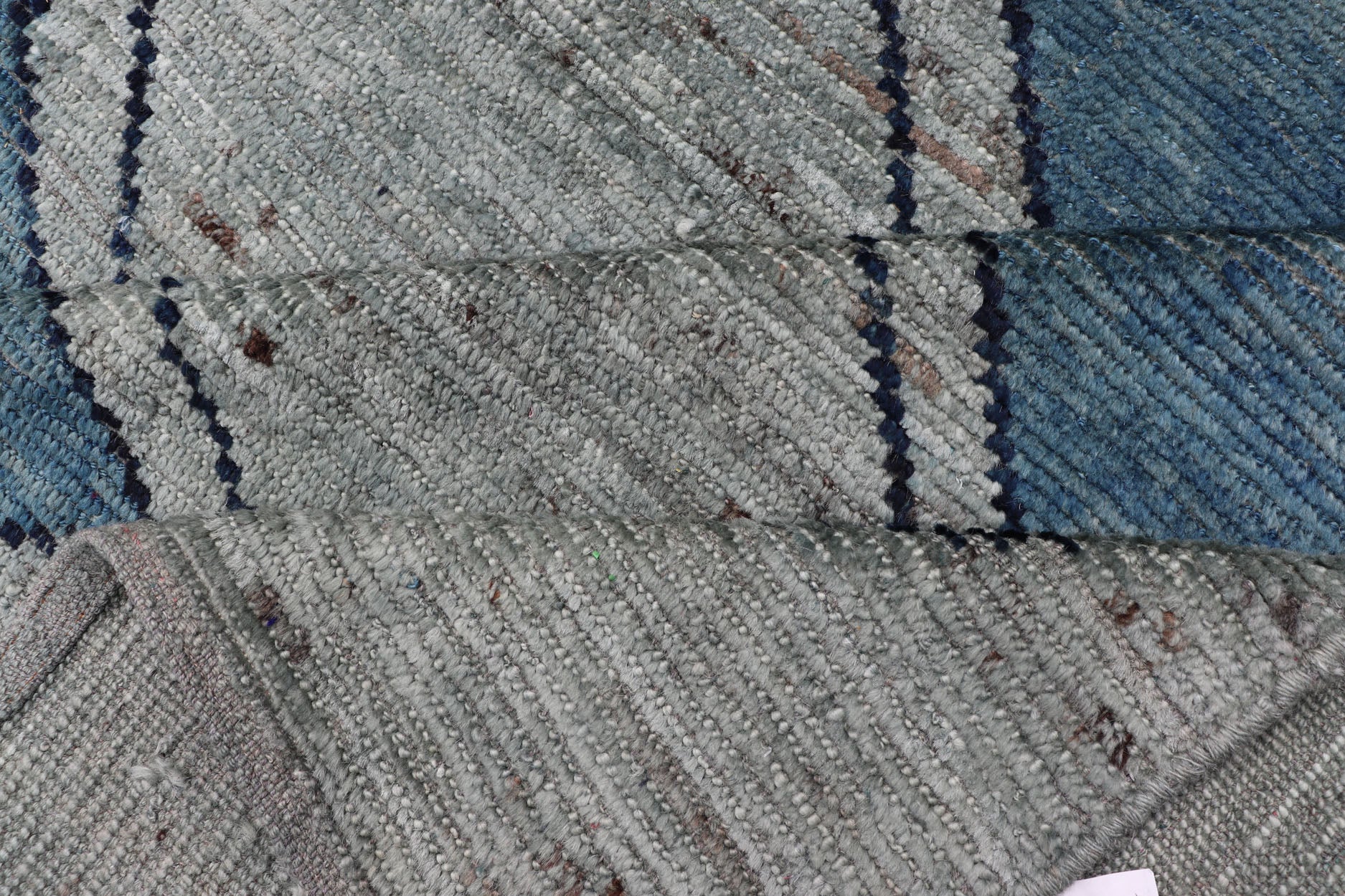 Modern Casual Design Tribal Rug with Diamond Pattern in Green, Blue, and Brown Blue, green, andbrown rug with modern casual design and natural wool, Keivan Woven Arts / rug AFG - 31855, country of origin / type: Afghanistan / Modern This cl... - Keivan Woven ArtsAFG - 31855 - 15911Rug