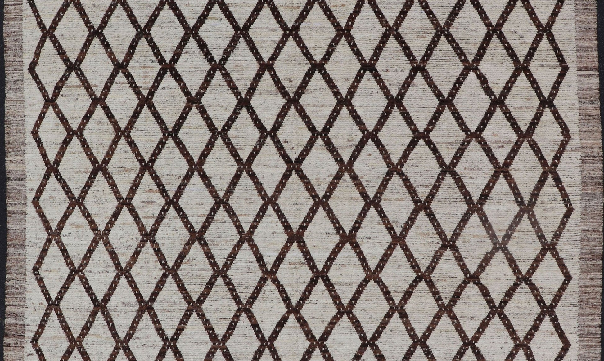 Tribal Moroccan with Intricate Diamond Pattern in White and Earth Tones Cream andbrown rug with modern casual design and natural wool, Keivan Woven Arts rug AFG - 33316, country of origin / type: Afghanistan / Modern, This classic Moroccan ... - Keivan Woven ArtsAFG - 31873 - 15701Rug