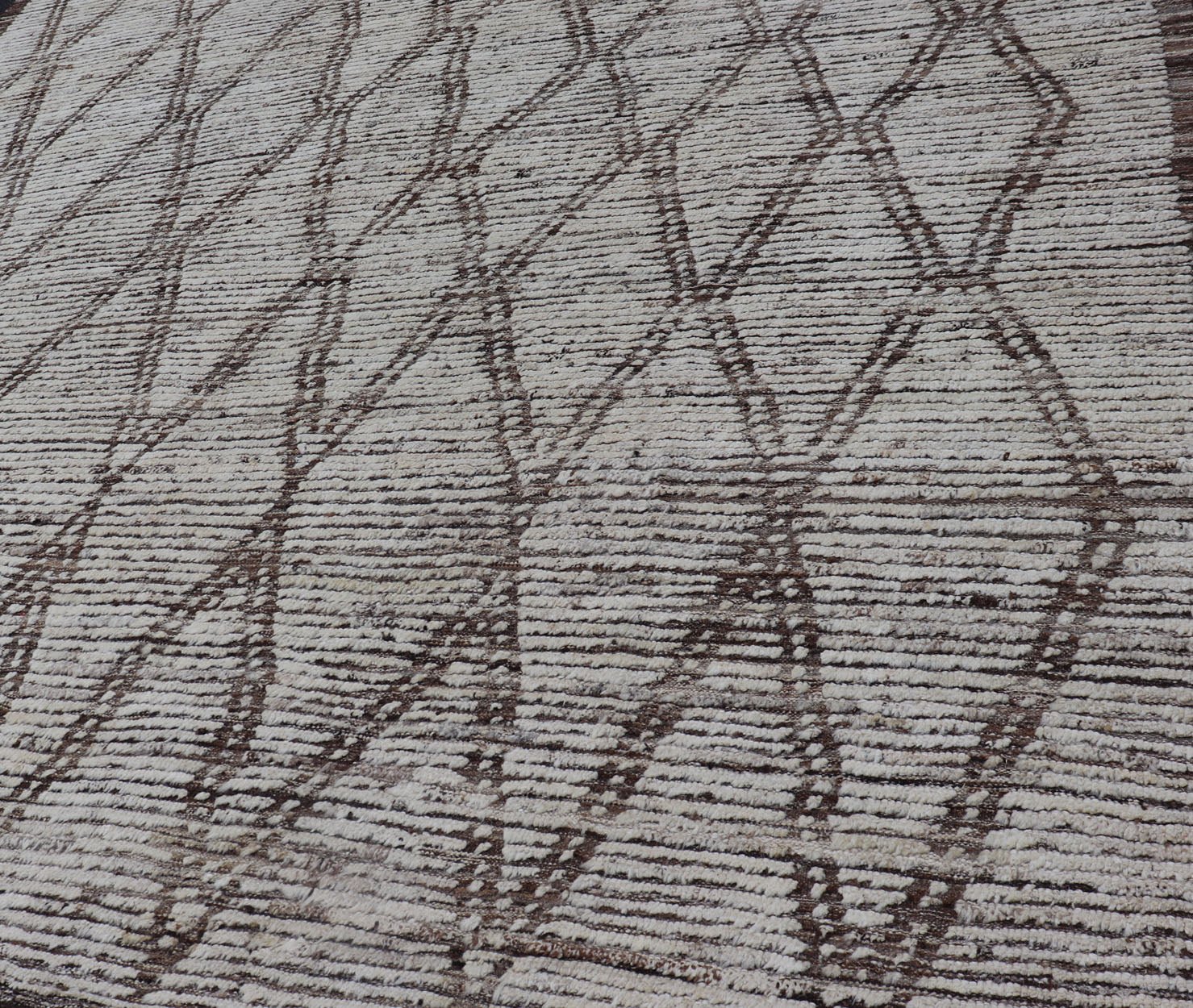Tribal Moroccan with Intricate Diamond Pattern in White and Earth Tones Cream andbrown rug with modern casual design and natural wool. Keivan Woven Arts / rug AFG - 31889, country of origin / type: Afghanistan / Modern, Measures: 9'2 x 11'4. ... - Keivan Woven ArtsAFG - 31889 - 15705Rug