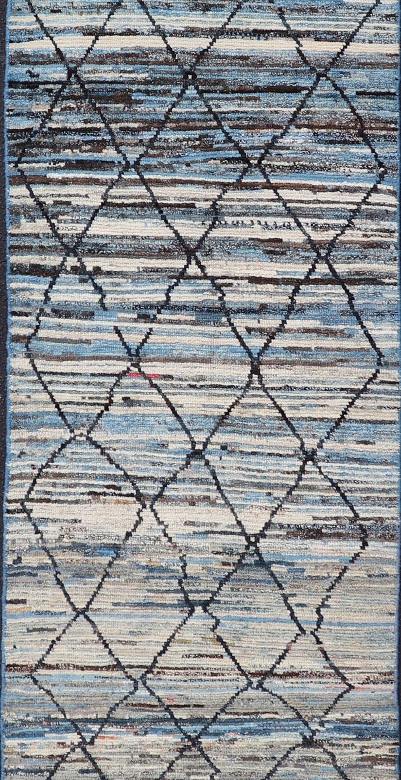 Blue, Charcoal, Gray and Brown Diamond Afghan Modern Geometric Design Modern and casual runner rug. Neutrals, charcoal, gray, blue and brown diamond Afghan Modern Geometric design. Rug AFG - 32075, country of origin / type: Afghanistan / Piled ... - Keivan Woven ArtsAFG - 32075 - 14010Rug