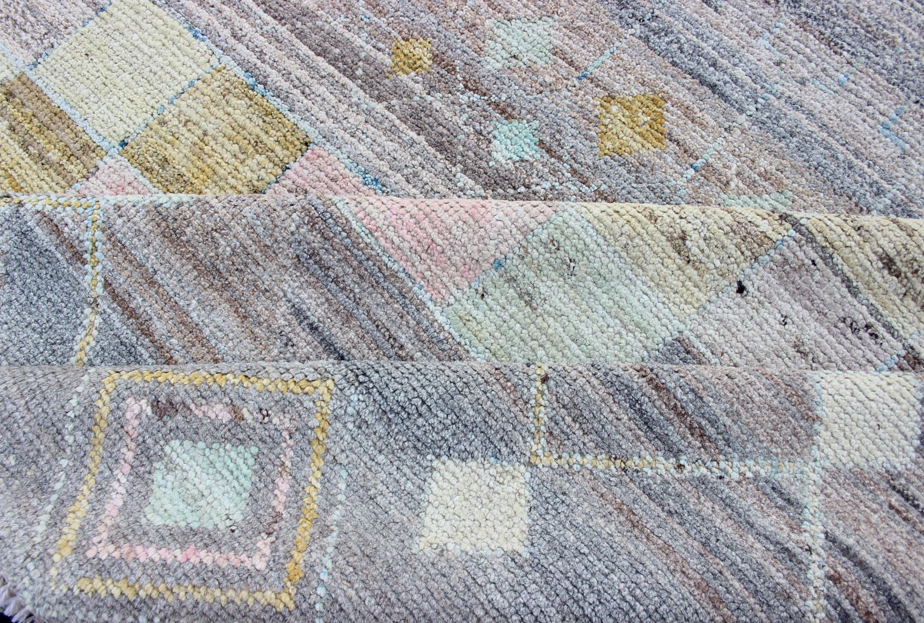 Casual Modern Design Rug in Light Grey and Pops of Colors Neutral tone rug with casual modern design, rug AFG - 33319, country of origin / type: Afghanistan / Moroccan tribal, modern casual The design of this piled rug makes it perfect fo... - Keivan Woven ArtsAFG - 33319 - 13864Rug