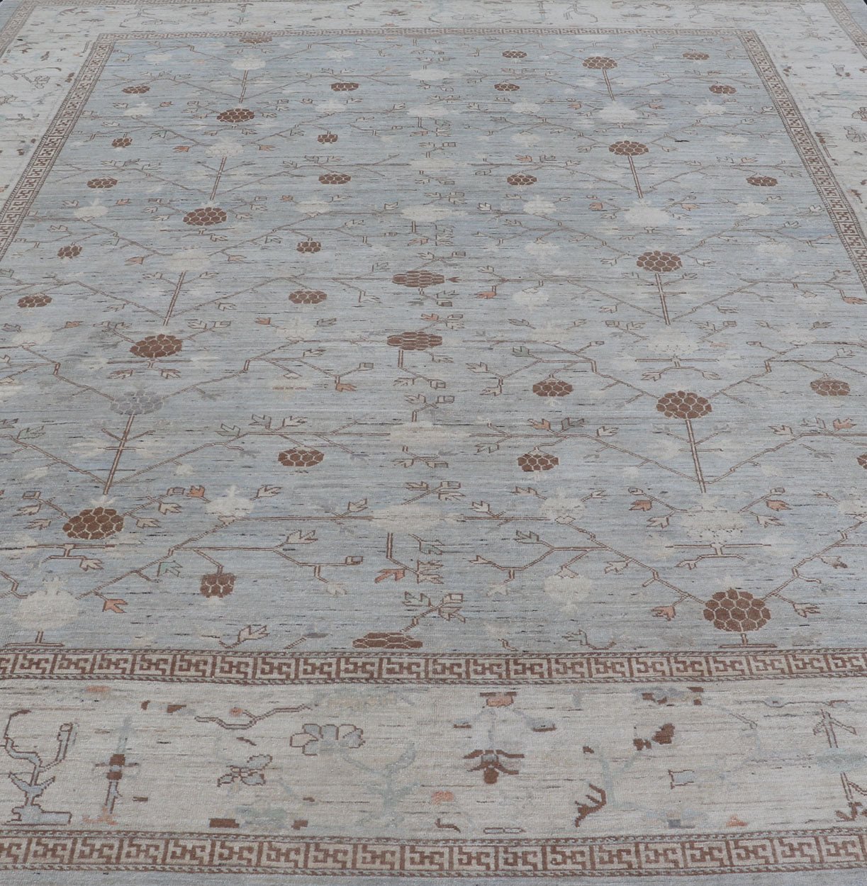 Large All - Over Design Khotan Rug in Gray Blue, Light Brown, Ivory & Taupe Large Khotan Rug with all over Pomegranate Design. Keivan Woven Arts / rug AFG - 36096, country of origin / type: Afghanistan / Khotan This Khotan features an all ove... - Keivan Woven ArtsAFG - 36096 - 5131 - 16730Rug