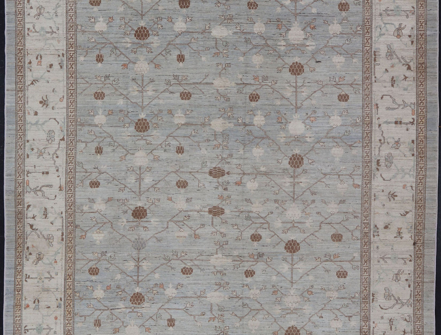 Large All - Over Design Khotan Rug in Gray Blue, Light Brown, Ivory & Taupe Large Khotan Rug with all over Pomegranate Design. Keivan Woven Arts / rug AFG - 36096, country of origin / type: Afghanistan / Khotan This Khotan features an all ove... - Keivan Woven ArtsAFG - 36096 - 5131 - 16730Rug