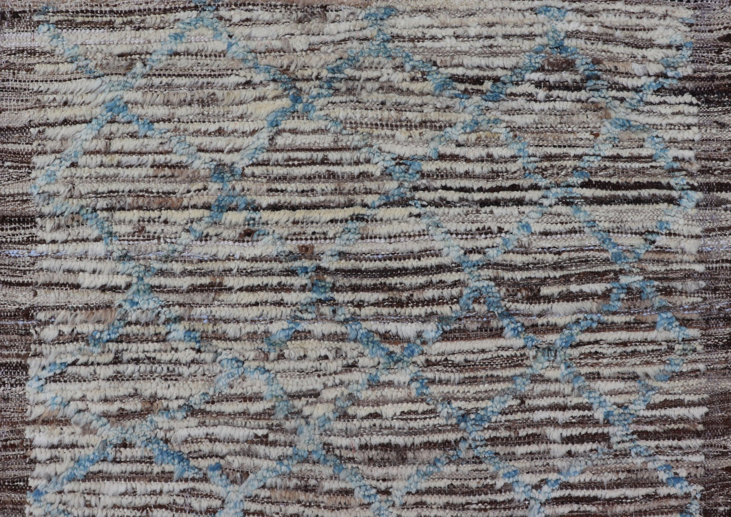 Cream, brown, and sky blue variegated tribal design modern runner, rug AFG - 36110, Keivan Woven Arts country of origin / type: Afghanistan / Modern, condition: new. This brand new rug features a tribal modern design and luscious wool. The color p... - Keivan Woven ArtsAFG - 36110 - 1637 - 16766Rug