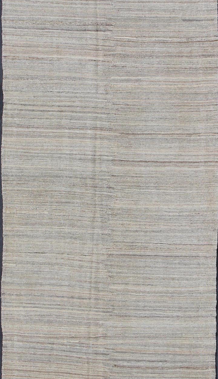 Keivan Woven Arts Modern Gallery Runner Kilim in Wool with Geometric Design. Keivan Woven Arts; rug AFG - 3853, country of origin / type: Afghanistan / Kilim, circa early - 21th century. Measures: 4'7 x 16'3 This flat - weave tribal kilim has been han... - Keivan Woven ArtsAFG - 3853 - 10402Rug