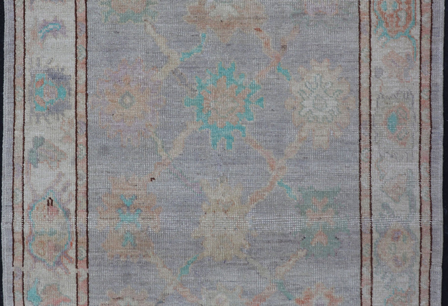 Measures: 4'2 x 6'0 Afghan Keivan Woven Art Oushak with Soft Floral Motifs on Light Cream Background. Keivan Woven Arts; rug AFG - 39441 Country of Origin: Afghanistan Type: Oushak Design: Floral. This grandiose Oushak features a showcasing i... - Keivan Woven ArtsAFG - 39441 - 18221Rug