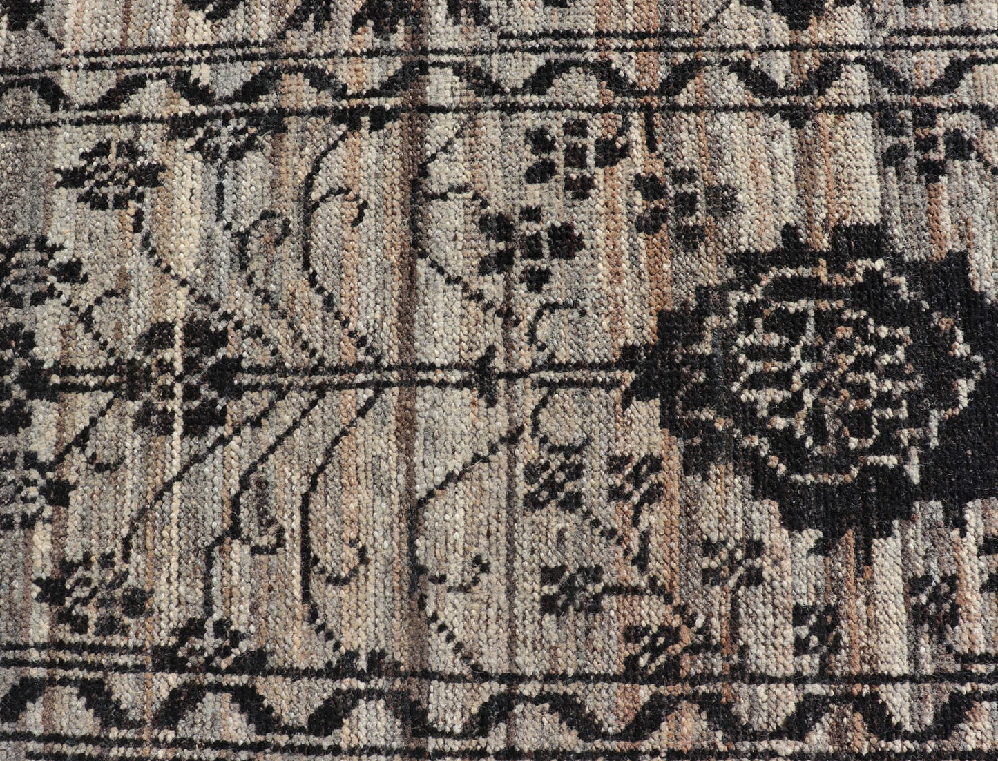 Measures: 3'2 x 9'8 Oushak Designed Runner by Keivan Woven Arts in Wool with Sub - Geometric Design. Keivan Woven Arts; rug AFG - 39462, country of origin / type: Afghanistan / Modern Casual, circa Early - 21th century. This modern casual tribal ... - Keivan Woven ArtsAFG - 39462 - 18263Rug