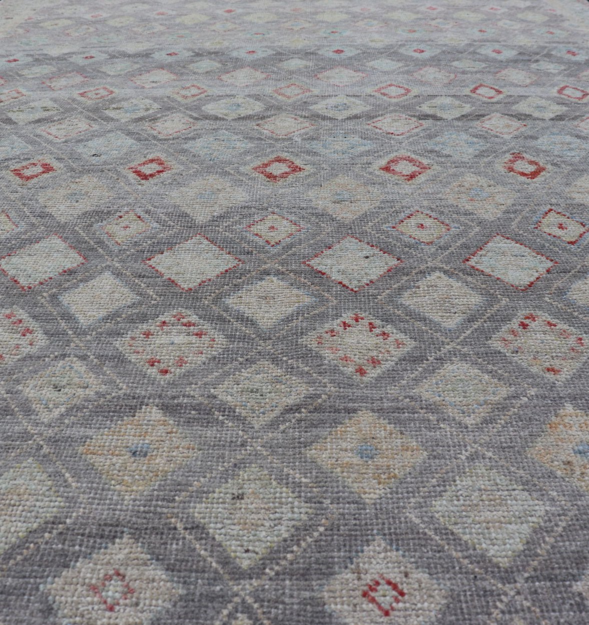 Measures: 6'4 x 9'6 Modern Afghan Tribal Rug by Keivan Woven Arts in Wool with Sub - Geometric Design. Modern Casual Tribal Rug, Keivan Woven Arts / rug AFG - 39465, country of origin / type: Afghanistan / Modern Casual, circa Early - 21th Century. ... - Keivan Woven ArtsAFG - 39465 - 18275Rug