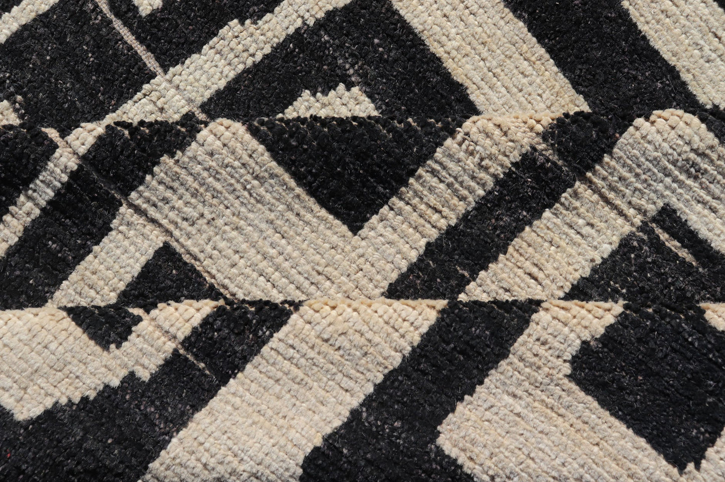 Measures: 8'3 x 9'7 Large Black and Ivory Abstract Modern Casual Rug by Keivan Woven Arts. Keivan Woven Arts; rug AFG - 39466 / Country of Origin: Afghanistan Type: Modern Casual Design: Abstract, Sub - Geometric, Minimalist. This oversized mod... - Keivan Woven ArtsAFG - 39466 - 18281Rug