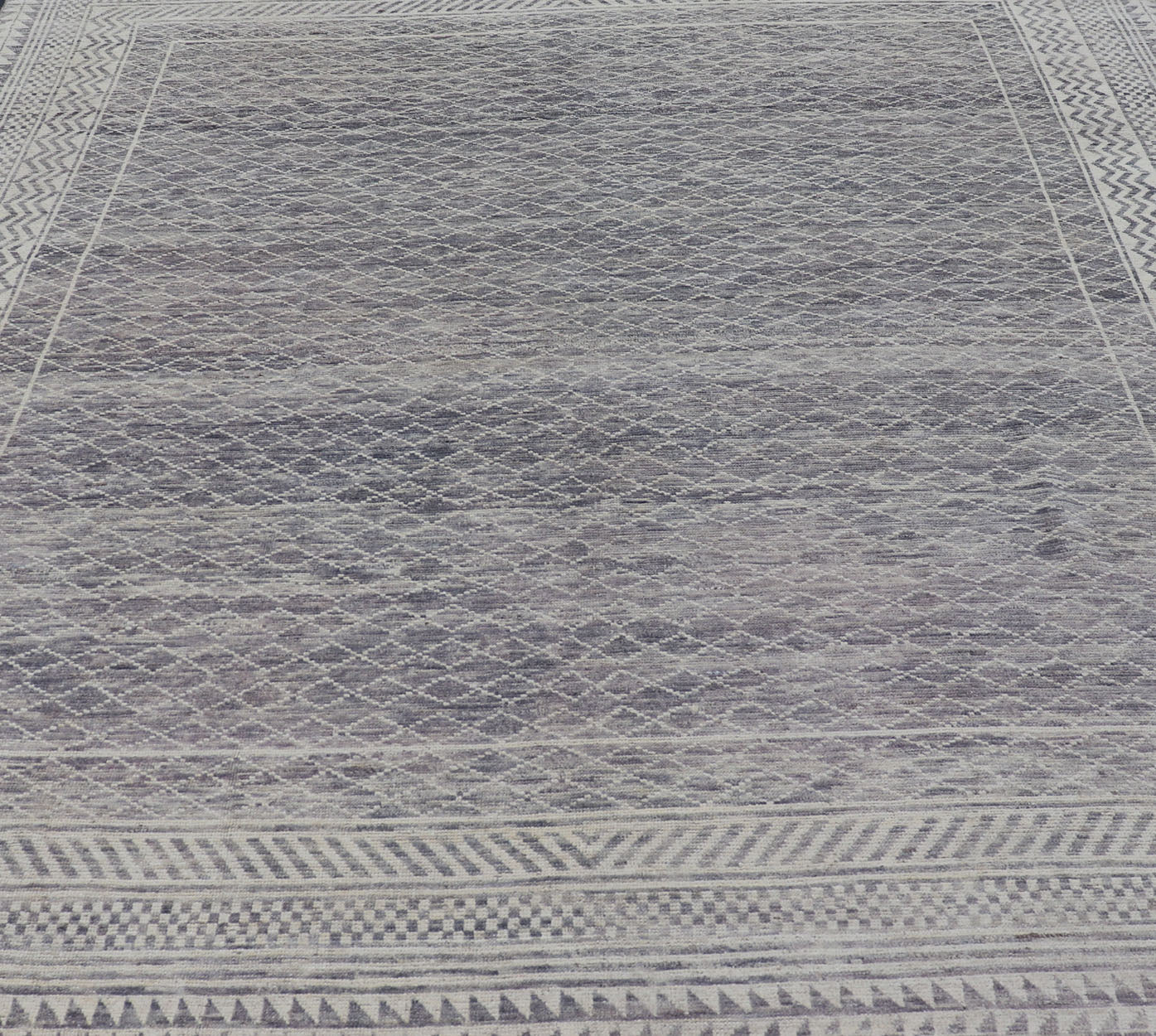 Measures: 10'1 x 12'0 Modern Piled Rug with All - Over Design by Keivan Woven Arts in Gray and Cream. Keivan Woven Arts/ rug AFG - 39481, country of origin / type: Afghanistan, Modern. The subdued modern design of this piled rug makes it perfect fo... - Keivan Woven ArtsAFG - 39481 - 18305Rug