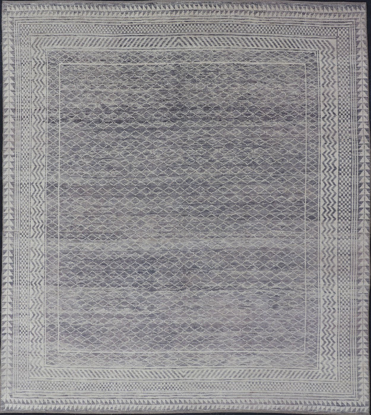 Measures: 10'1 x 12'0 Modern Piled Rug with All - Over Design by Keivan Woven Arts in Gray and Cream. Keivan Woven Arts/ rug AFG - 39481, country of origin / type: Afghanistan, Modern. The subdued modern design of this piled rug makes it perfect fo... - Keivan Woven ArtsAFG - 39481 - 18305Rug