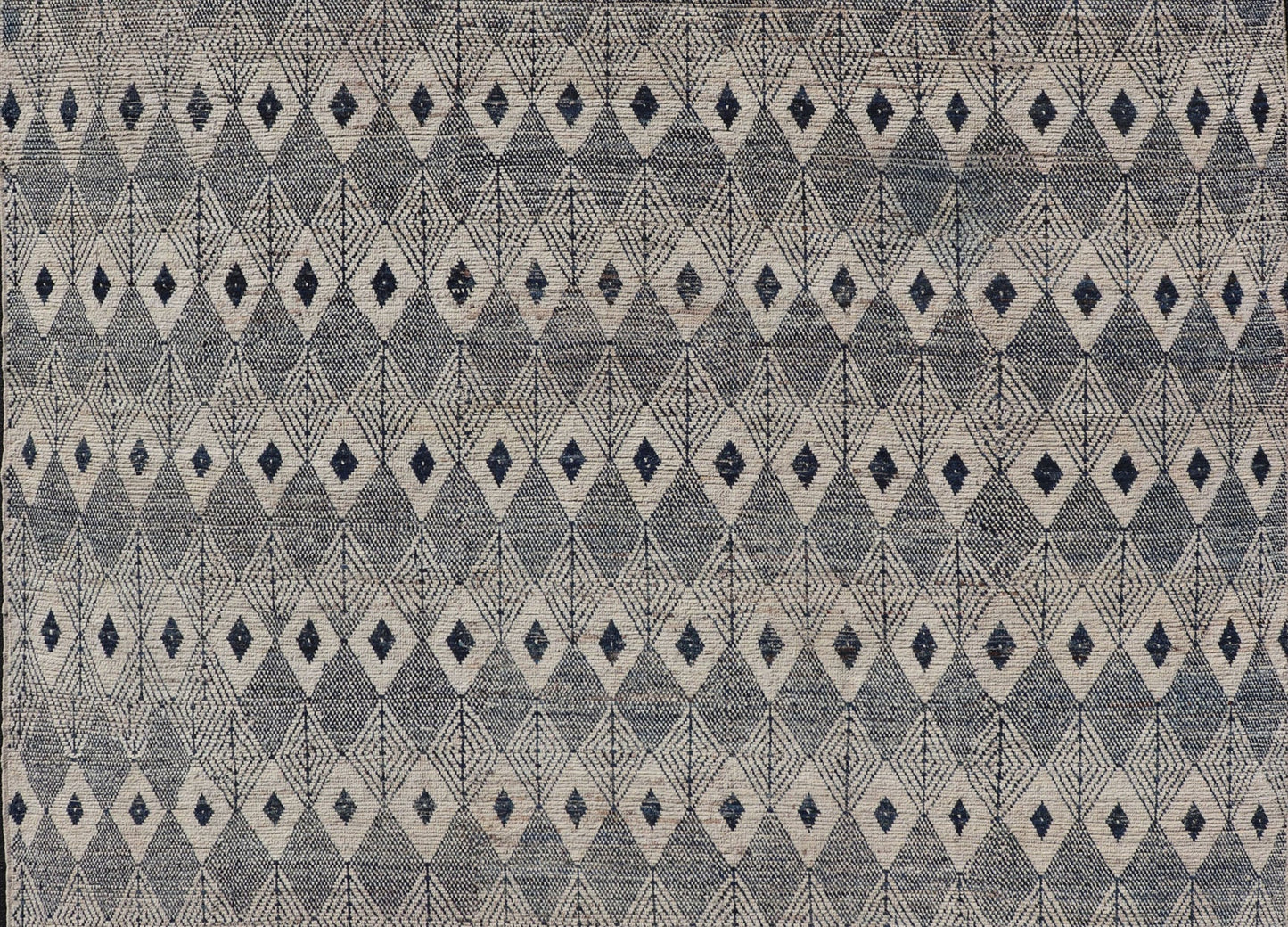 Keivan Woven Arts Large modern diamond Design rug in Navy, Blue and off white. Measures: 10'6 x 13'0 Keivan Woven Arts modern rug with diamond pattern in Navy and off white, modern rug by Keivan woven arts in diamond design Keivan... - Keivan Woven ArtsAFG - 39491 - 18317Rug